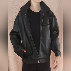 Colebrook Men's Genuine Black Leather Jacket. Size S